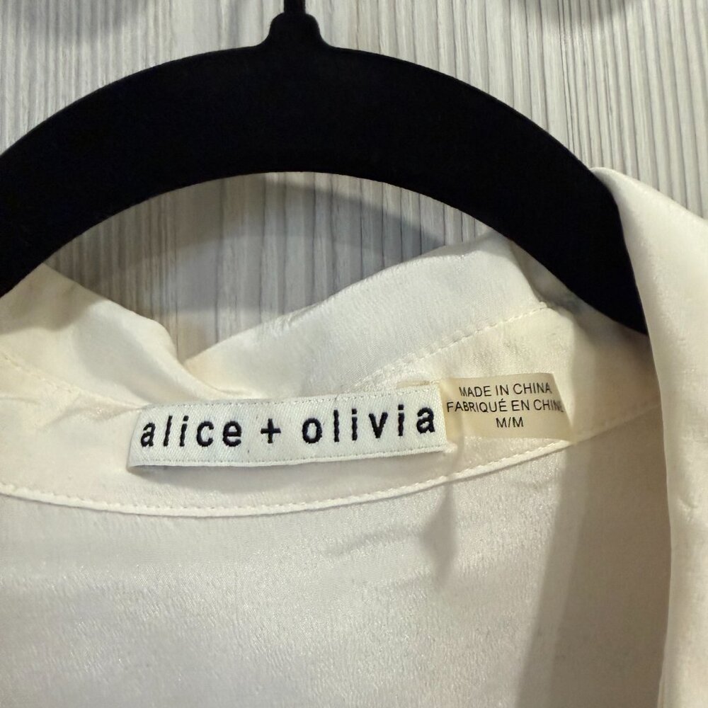 Alice + Olivia Ivory Blouse with Tie Detail - Picture 4 of 13